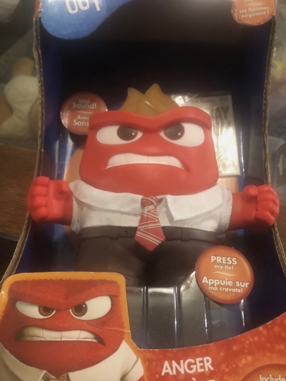 Disney Pixar Inside Out Anger Talking Figure TOMY 2015 – Flames Pop Out